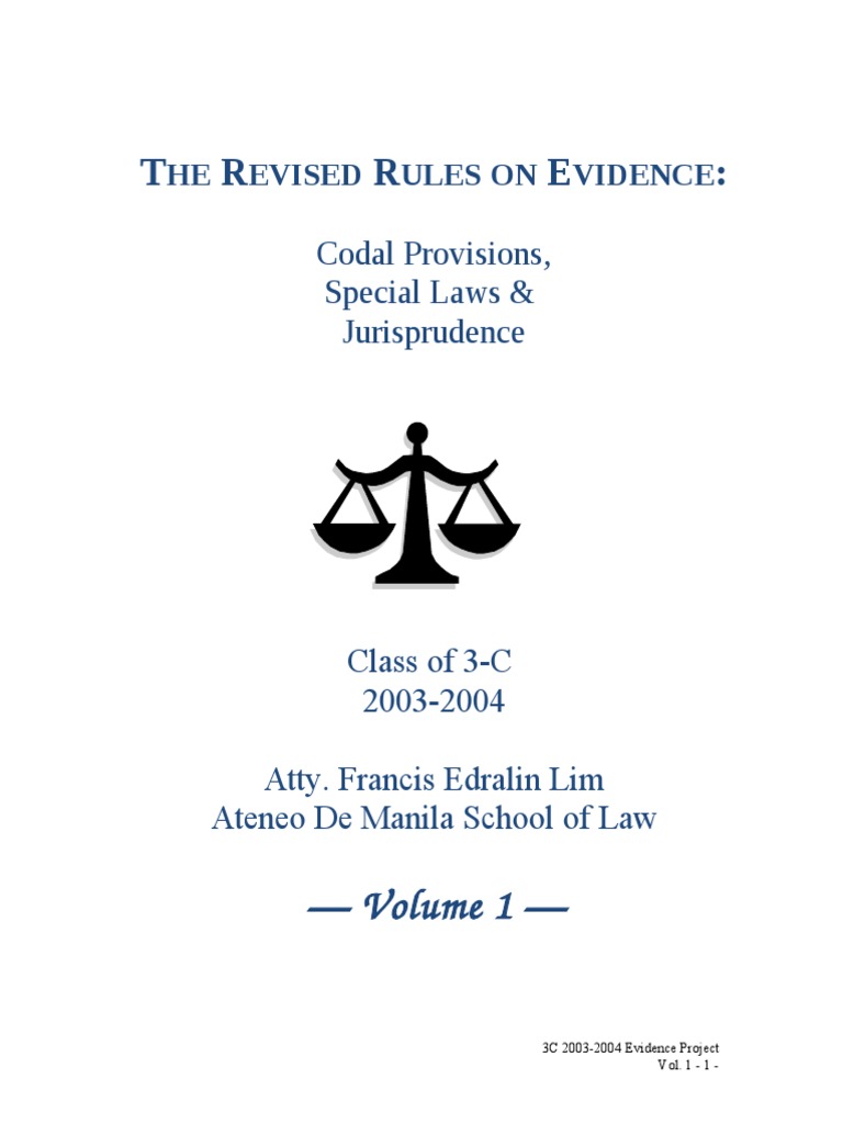 Evidence Part 1 | PDF | Evidence (Law) | Pleading