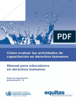 Cómo evaluar las actividades de capacitación en derechos humanos Manual para educadores en derechos humanos