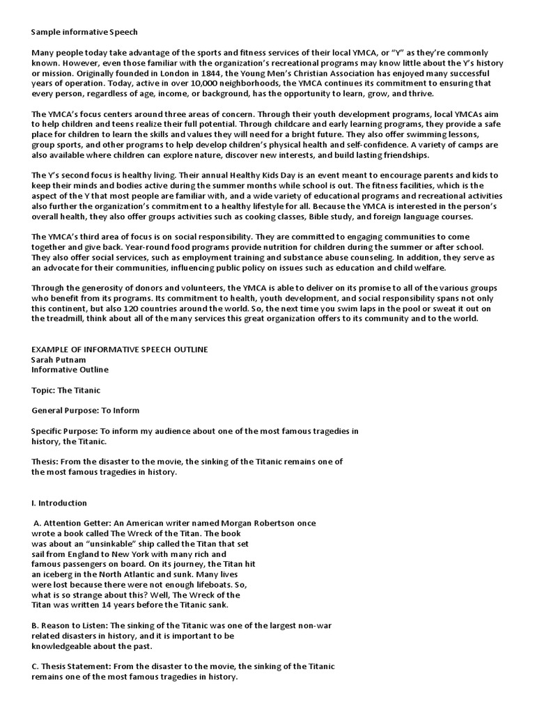 How to write an informative speech picture