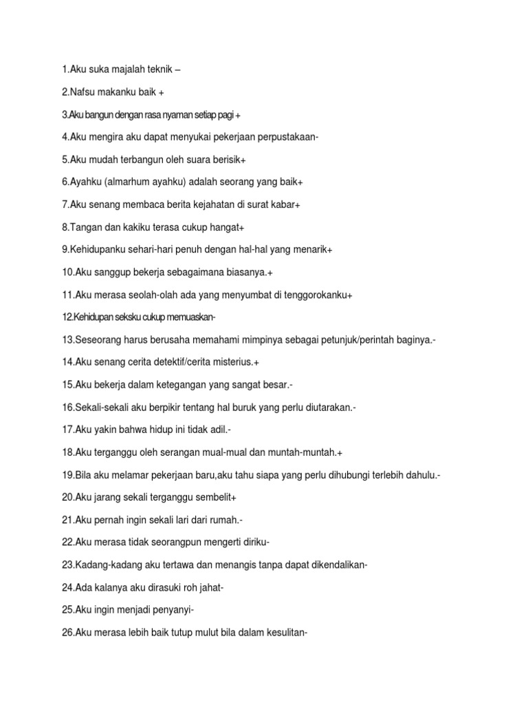 Soal Mmpi