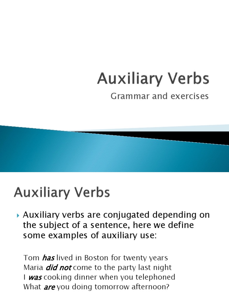 Auxiliary Verbs Presentation Pdf Perfect Grammar Verb