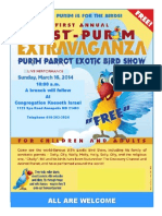 Kneseth Israel Purim 2014 Parrot Show Flyer