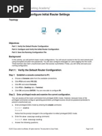  6.4.1.2 Packet Tracer - Configure Initial Router Settings Instructions