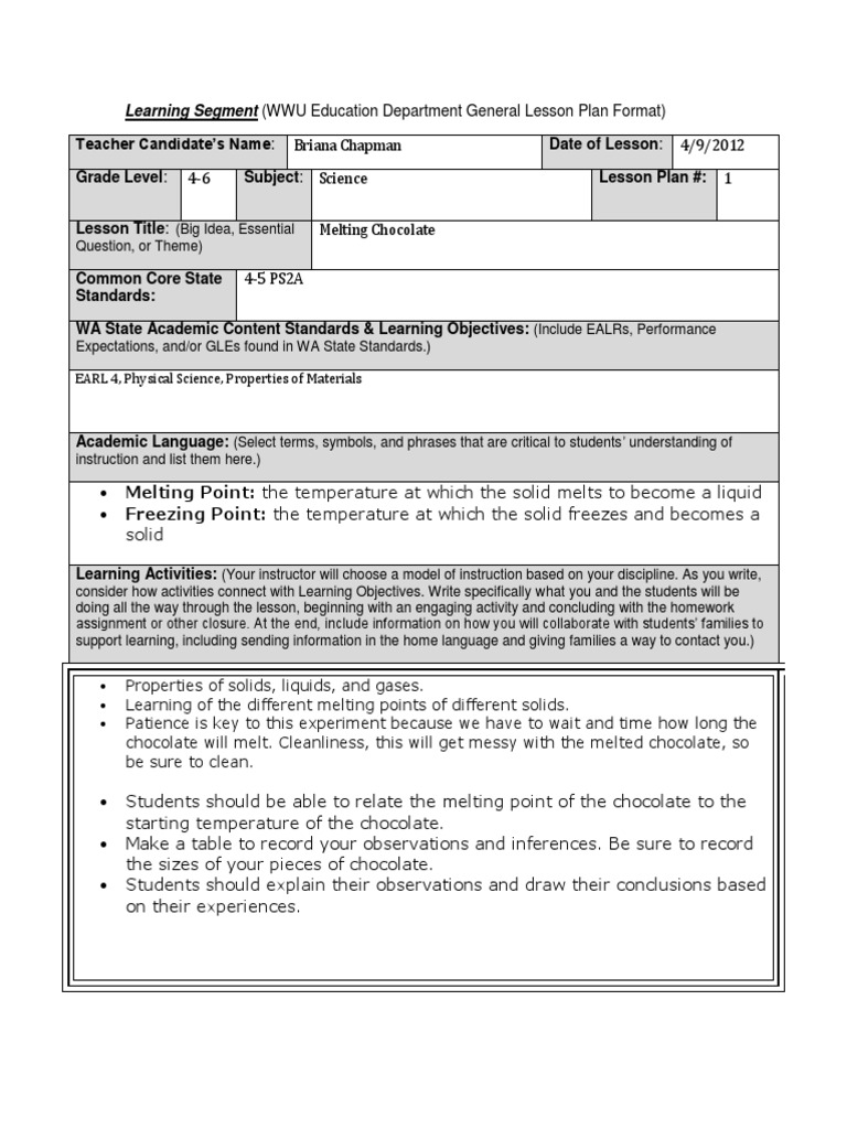 Lesson Plan 1 PDF Lesson Plan Refrigerator