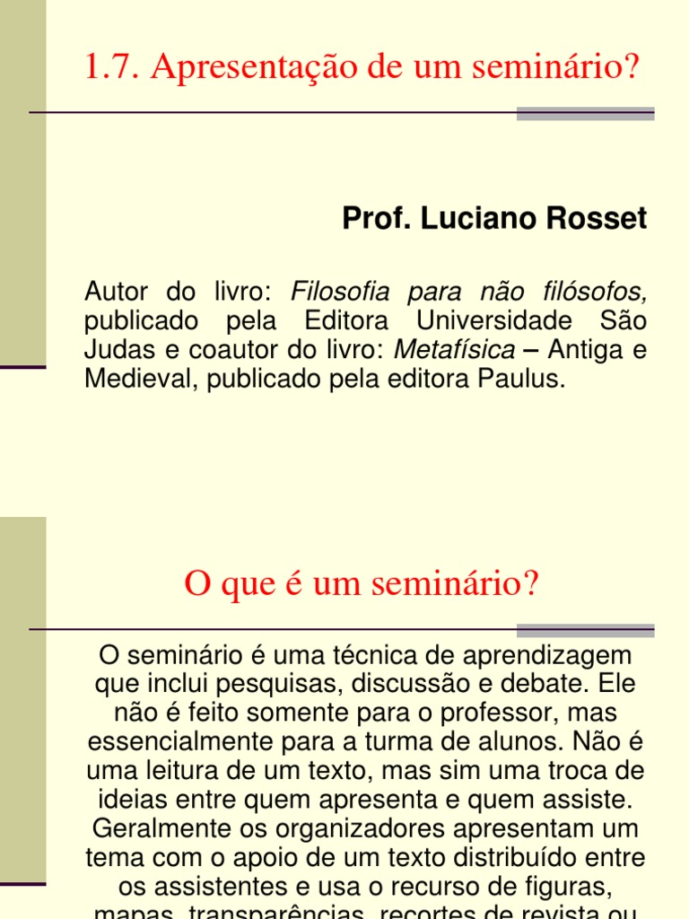 Regras para Apresentar Um Seminário | Download grátis PDF | Seminário ...