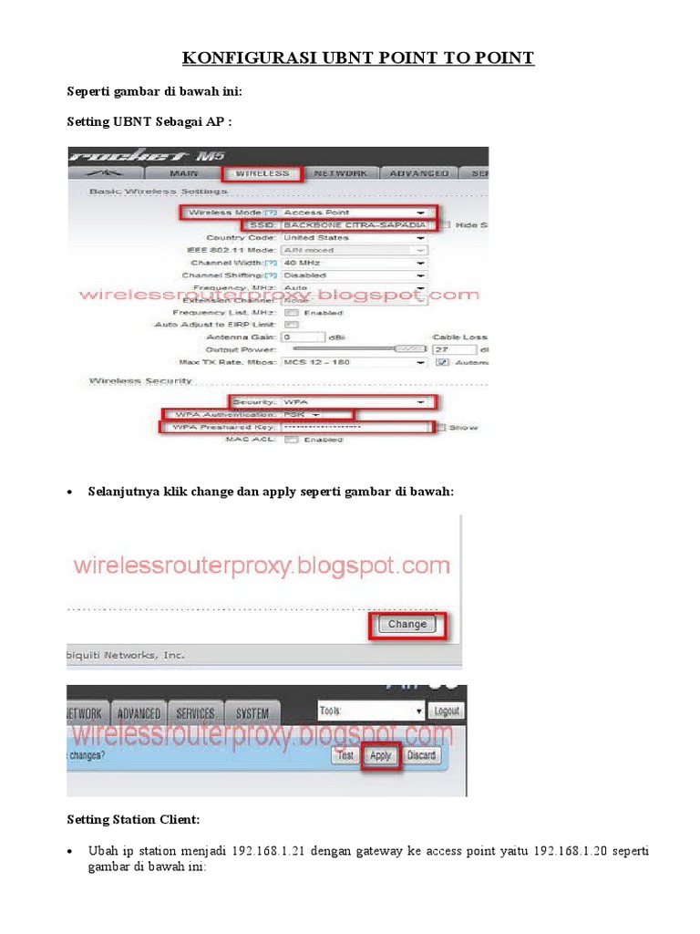 Setting UBNT Point To Point | PDF