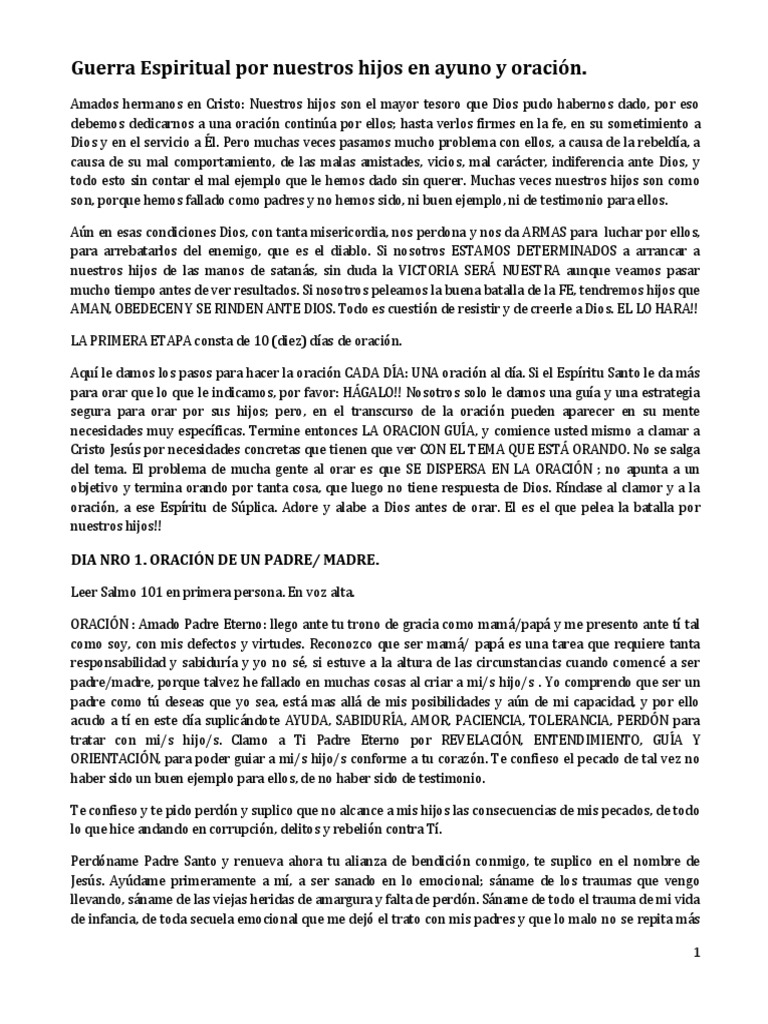 Oración por Nuestros Hijos en Cristo | PDF | Oración | Cristo (título)
