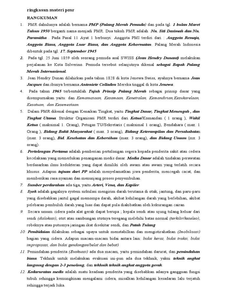 Ringkasqan Materi Pmr Madya
