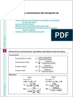 Difusividad y Mecanismos de Transporte de Materia