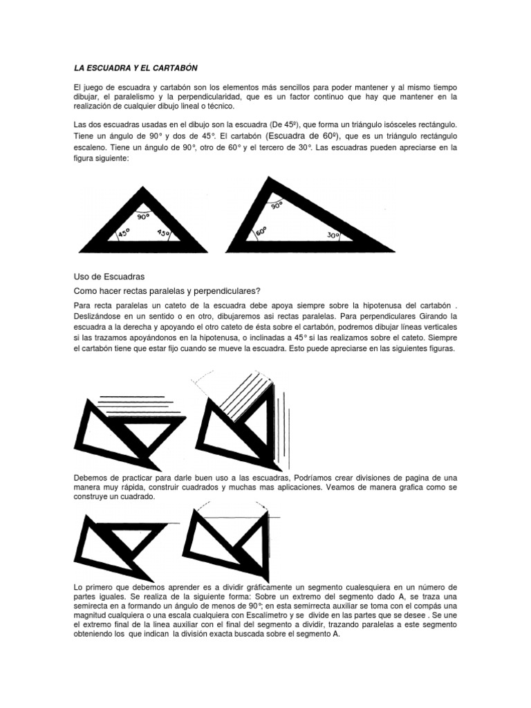 Ejercicio Construcción de ángulos: manejo de escuadra y cartabón