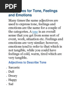 Adjectives Describing Feelings and Emotions