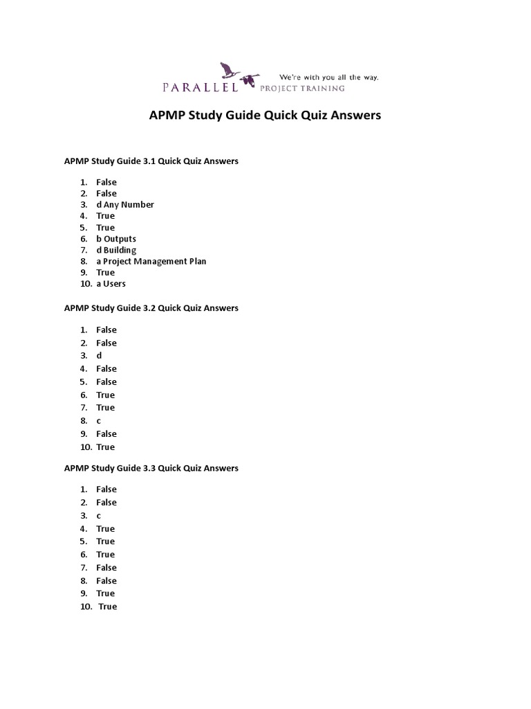 Apmp Study Guide Quick Quiz Answers Quiz Games Tests Free 30day