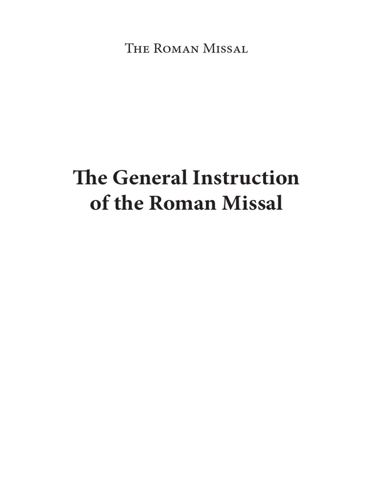 The general instruction of the roman missal pdf