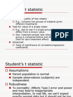 Student's t-statistic: A guide to using this test for comparing means and testing hypotheses