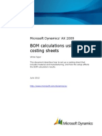 Microsoft Dynamics AX 2009 BOM Calculation Using Costing Sheet