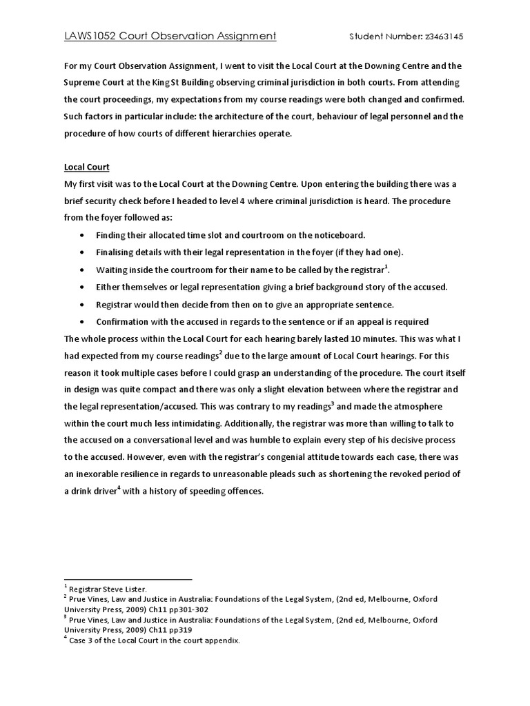 Court observation assignment pdf image