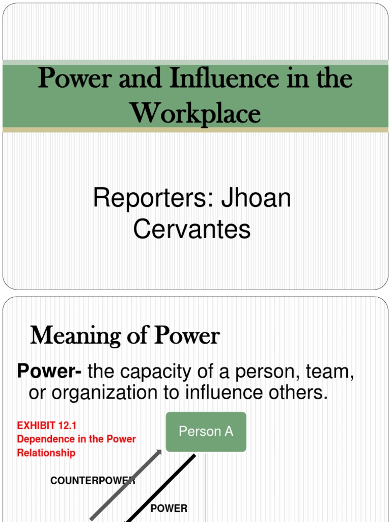 Power and Influence in the Workplace | PDF | Power (Social And ...