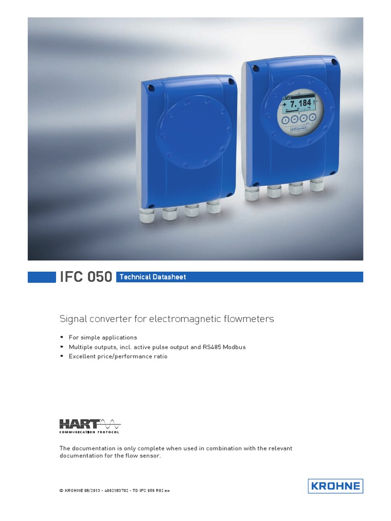 TD IFC050 en 130820 4002183702 R02 | PDF | Cable | Flow Measurement