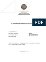 El Cuadro de Mando Integral para la empresa UNITEG S.A