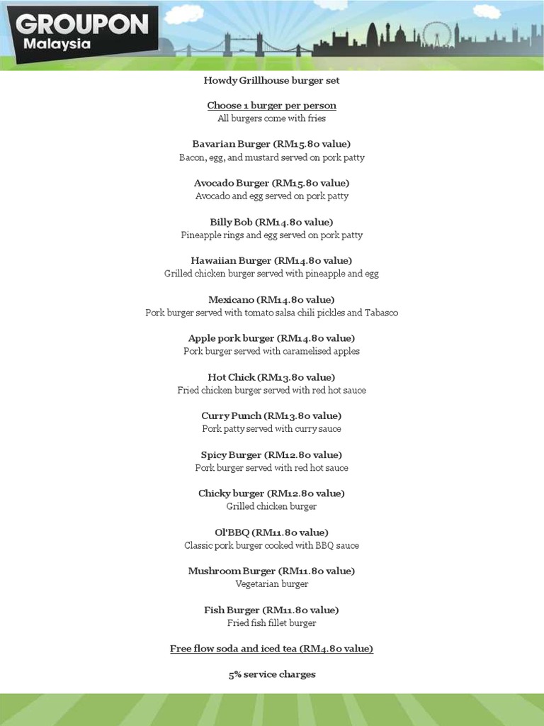 Howdy Grillhouse Menu | PDF