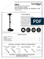 Installation Guide & Parts List: Projector Ceiling Mount With Adjustable Drop