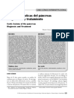 Lesiones quísticas del páncreas. Diagnóstico y tratamiento (humano)