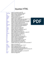 Lista de Etiquetas HTML