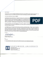 Northwood Acceptance Letter