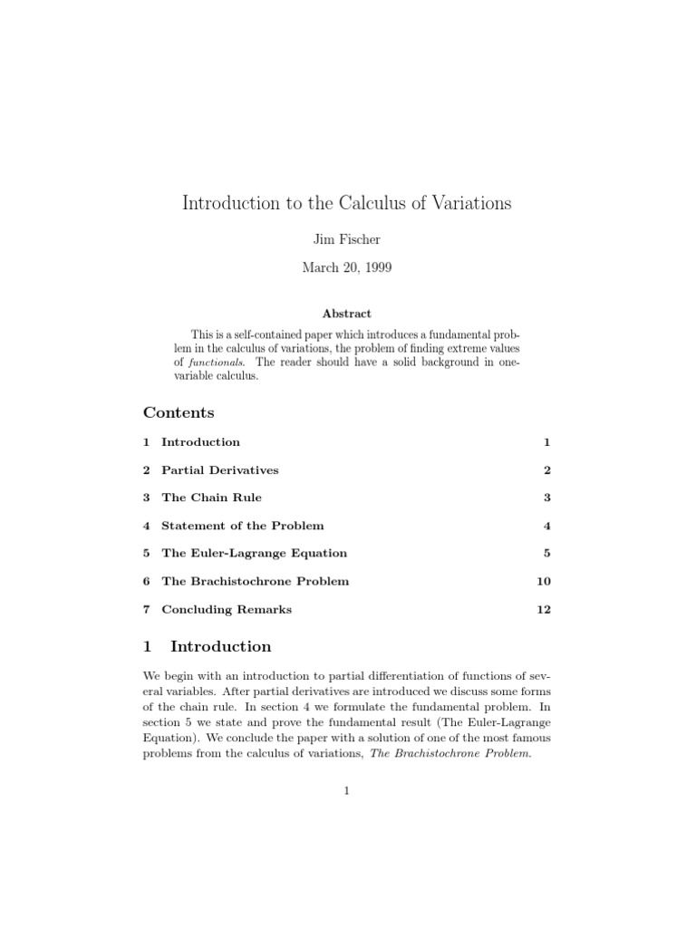 Introduction To The Calculus of Variations | PDF | Derivative | Maxima ...