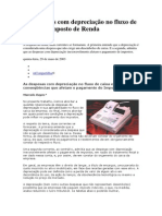 As Despesas Com Depreciação No Fluxo de Caixa e o Imposto de Renda