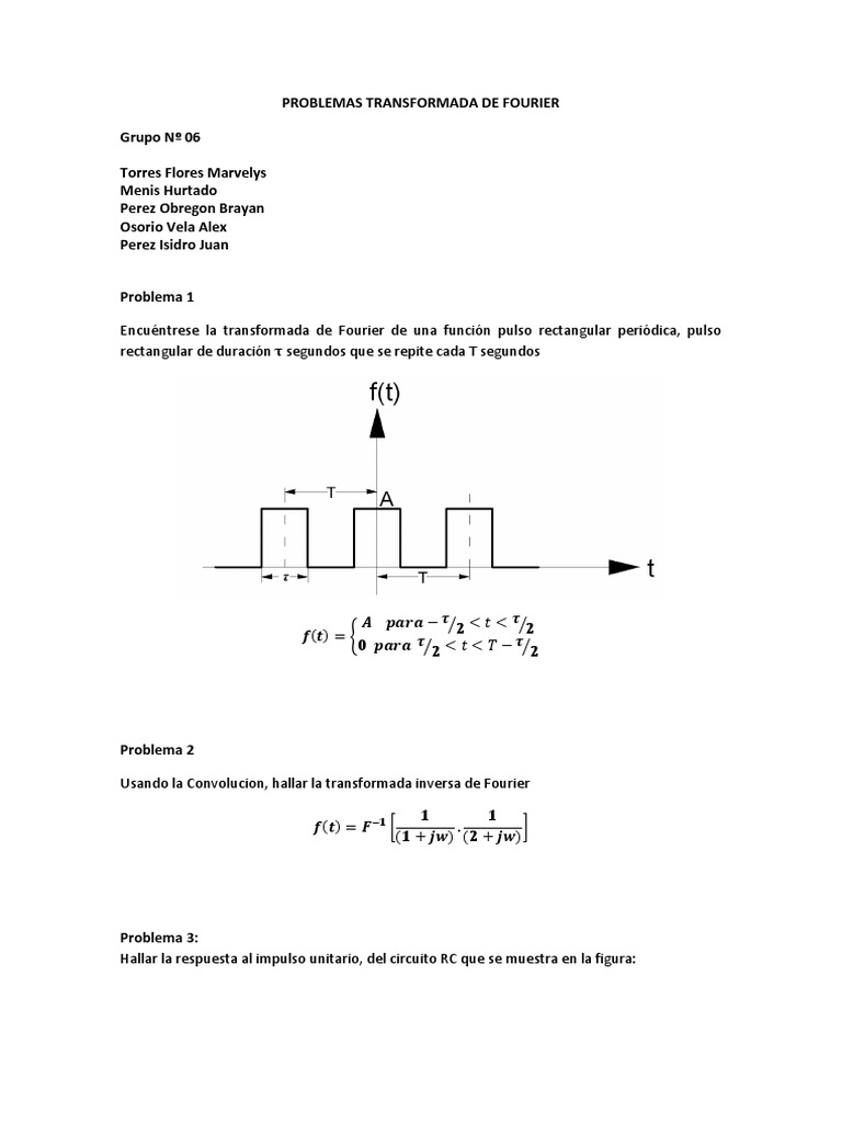 Transformada de Fourier: Pulso Rectangular | PDF