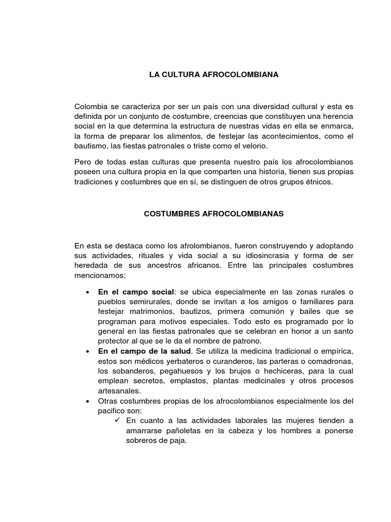 La Cultura Afrocolombiana Entretenimiento General Musica