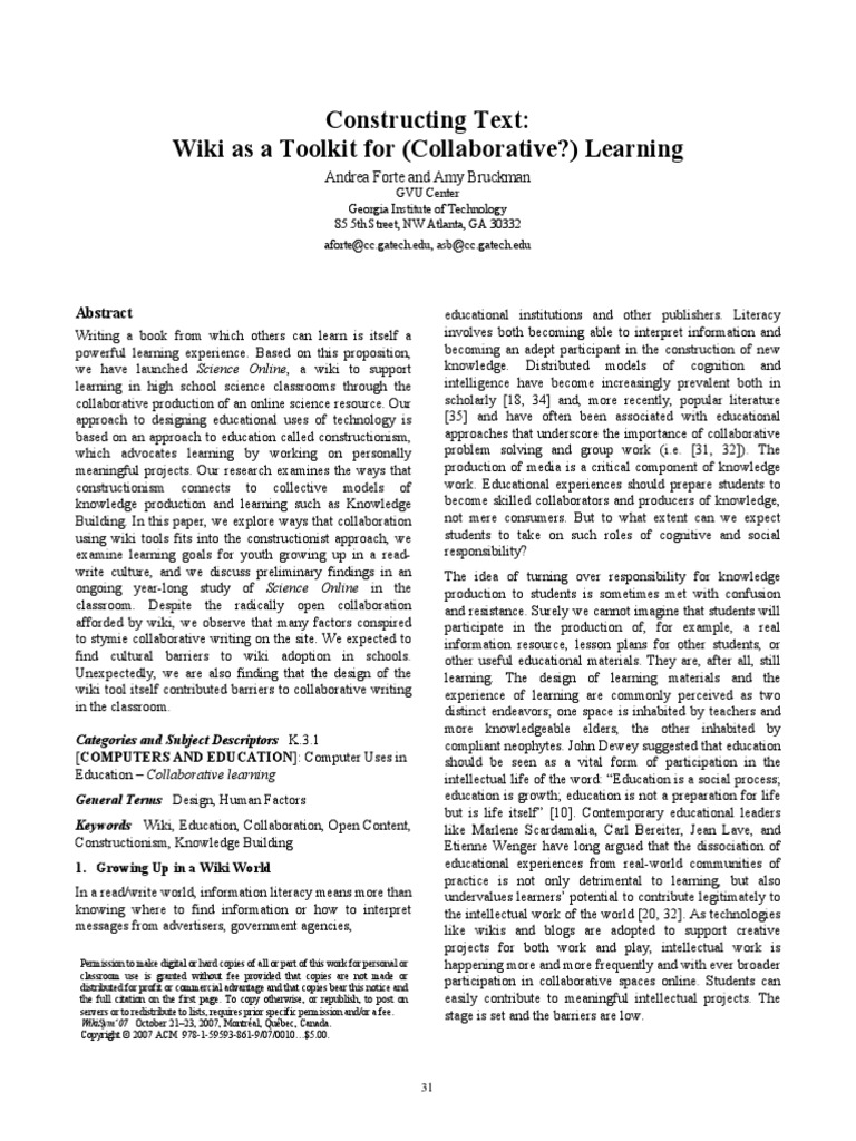 ConstructingText - Wiki | PDF | Wiki | Citation