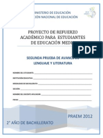Segunda Prueba de Avance - Lenguaje y Literatura - Segundo Ao de Bachillerato Praem 2012