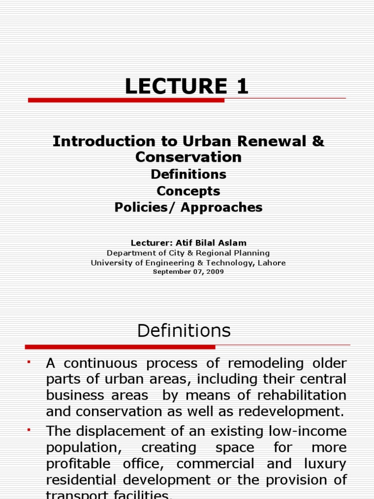 Urban Renewal: Concepts and Policies | PDF | Urban Renewal | Slum