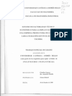 Estudio de Factibilidad Técnico Económico para La Implantación de Una Empresa Productora de Leche de Larga Duración UHT en El Estado Táchira 1