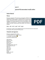 A Potassium Manganate Vii Ammonium Iron II Sulfate Titration