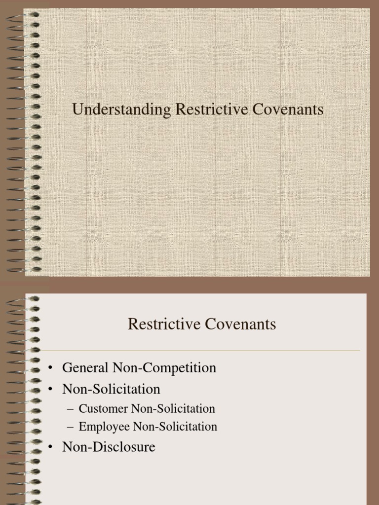 Understanding Restrictive Covenants PDF Employment Common Law