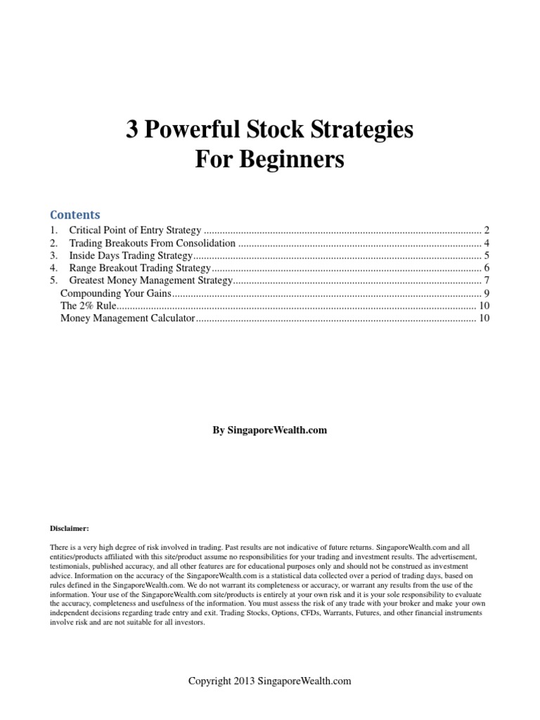 3 Powerful Stock Strategies For Beginners | PDF | Order (Exchange) | Stocks