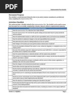 Document Purpose: Implementation Plan Checklist