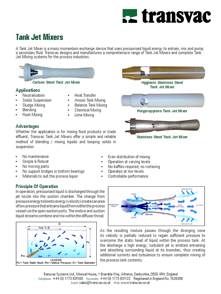 Tank Jet Mixers PDF Nozzle Pump