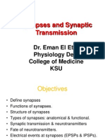 Synapses and Synaptic Transmission: Dr. Eman El Eter Physiology Dep. College of Medicine KSU