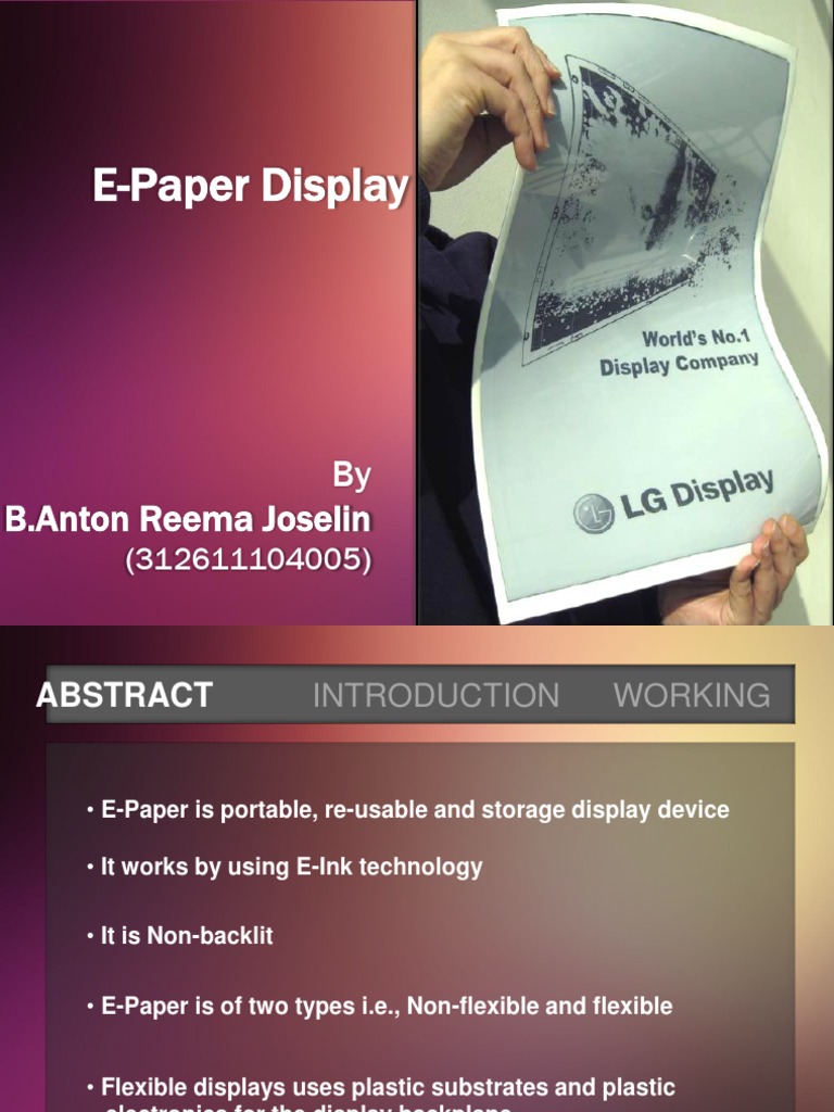 E paper technology seminar report 2017