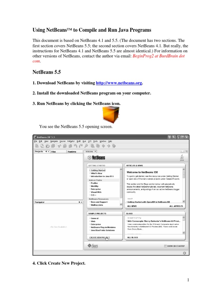 Getting Started with NetBeans 5.5 | PDF | Computers
