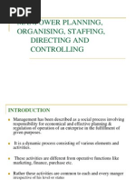 1-1.manpower Planning, Organising, Staffing, Directing and Controlling