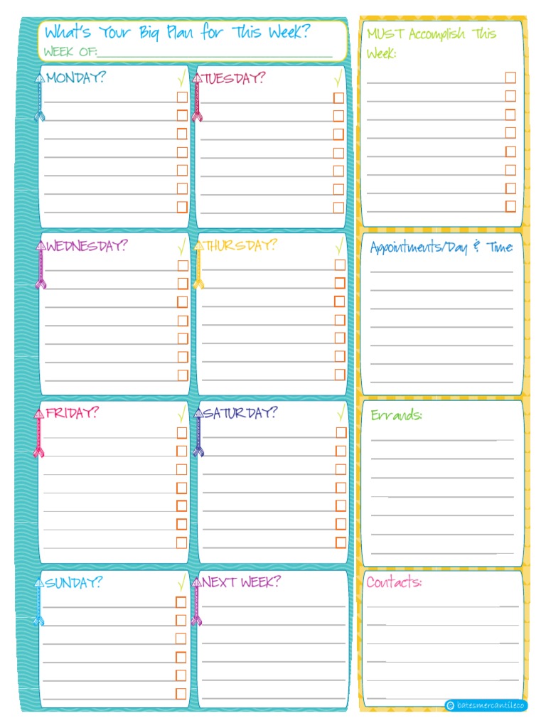 Weekly Planning Template | PDF