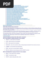 Oracle SQL FAQ Topics: DDL Is Data Definition Language Statements. Some Examples