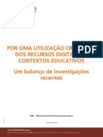 Observatório Dos Recursos Educativos 2014 - Por Uma Utilização Criteriosa Dos Recursos Digitais em Contexto Educativo (Jan) PDF