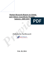 Market Research Report on Global and Chinese Anaesthesia Machine Industry, 2009-2019 Preview