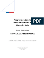 Programa de Estudio Especialidad ELECTRÓNICA PDF
